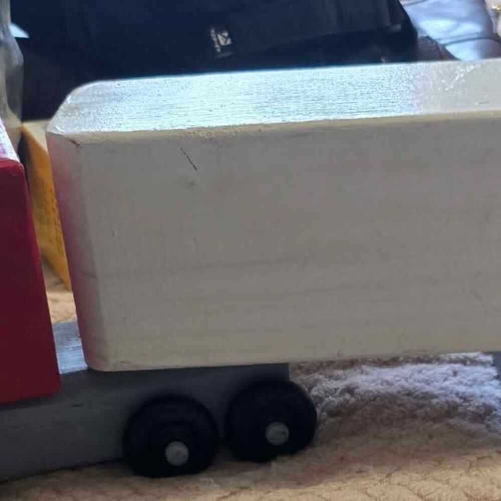 Vintage wooden handmade Cummins semi